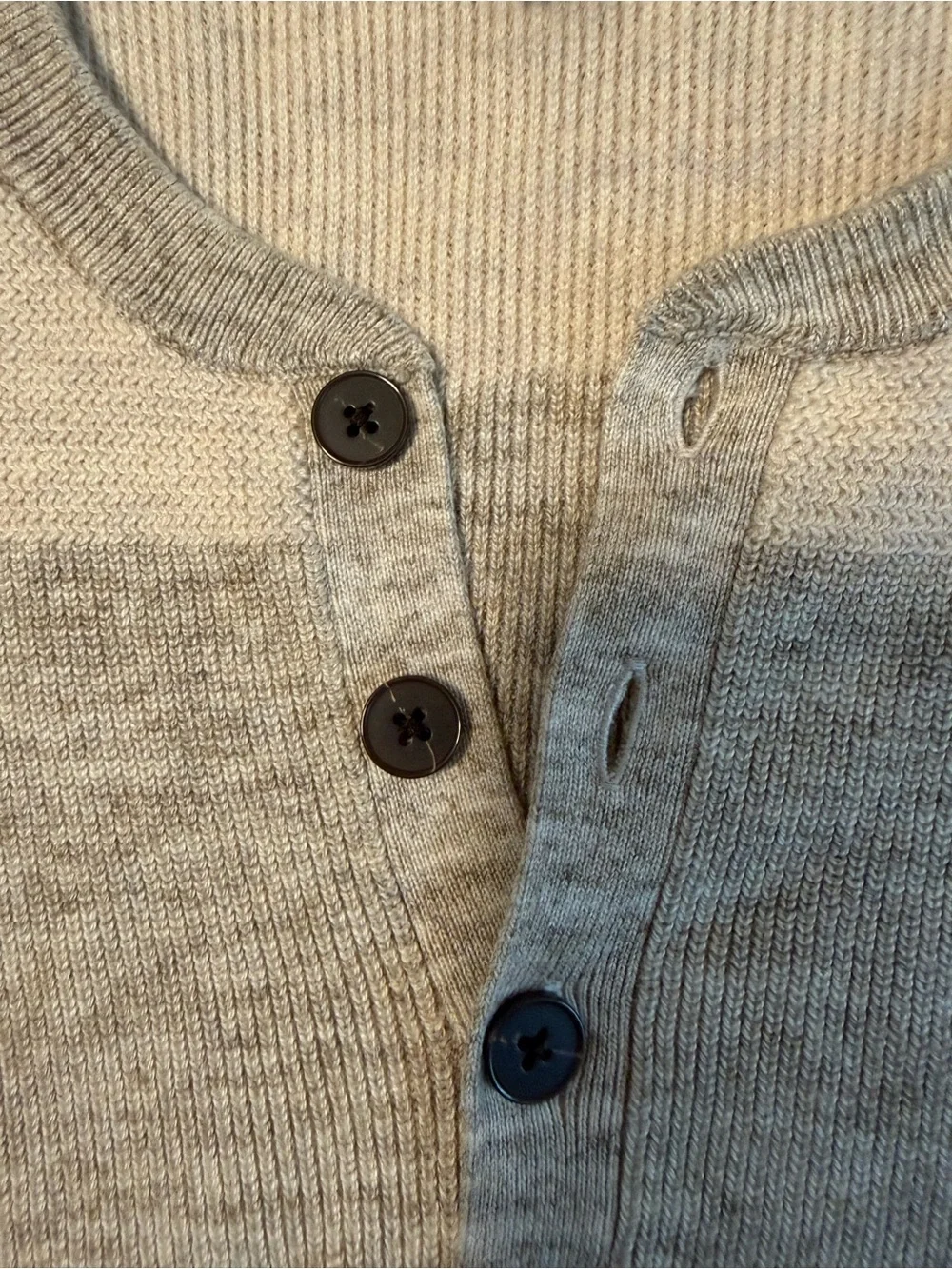 Banana Republic Light Gray Button-Neck Men's Sweater